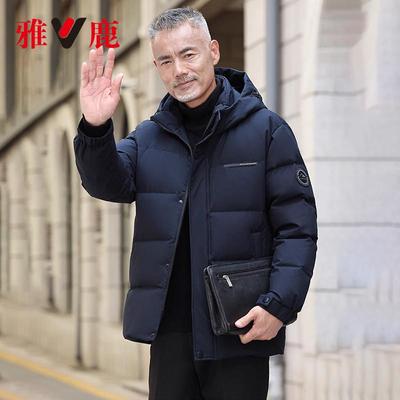 雅鹿中老年爸爸装羽绒服加厚外套