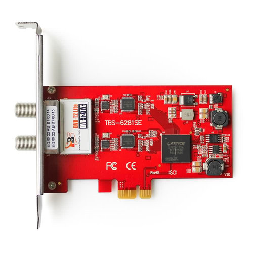 TBS6281se 2路DVB-T2/T/C  PCI-E有线电视卡调谐器TS流录制接收卡