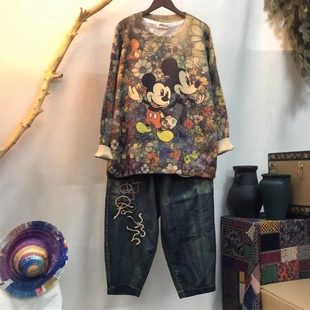 水貂绒毛衣套头女2025秋季新款宽松外搭圆领毛衣显瘦气质长袖上衣