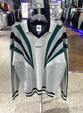 阿迪达斯三叶草男2026新款复古POLO领针织套头衫KW2017-2018-2019