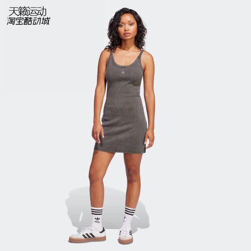 阿迪达斯女吊带透气连衣裙