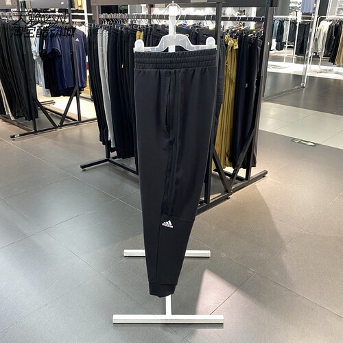 阿迪达斯男针织透气小脚九分裤