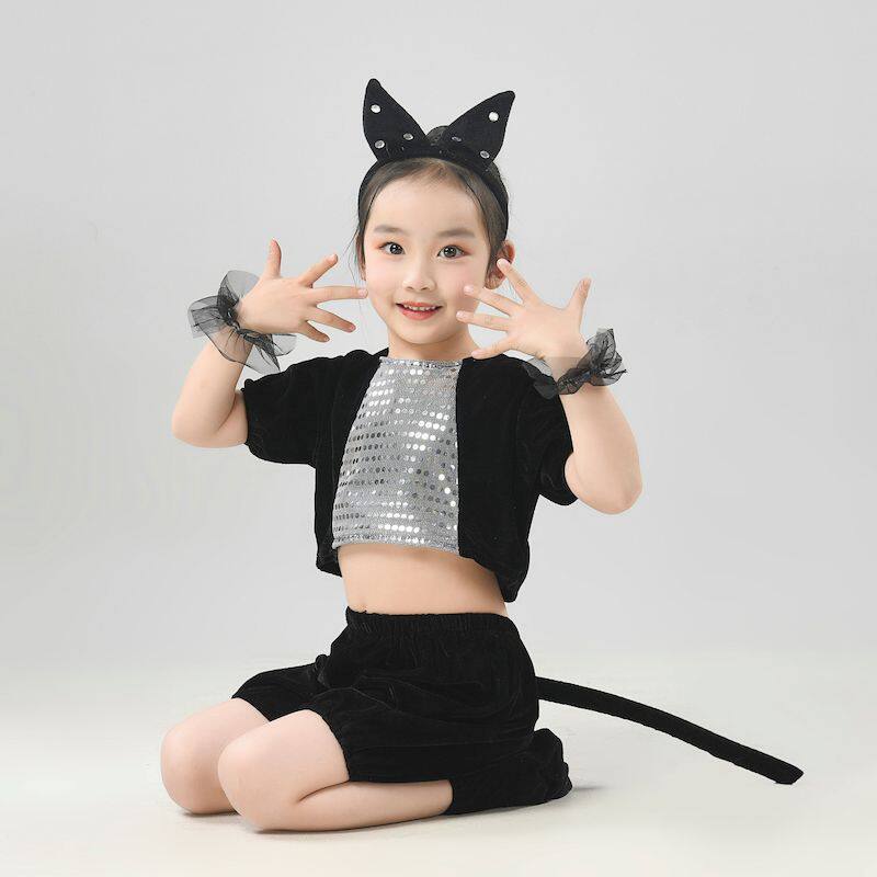 六一儿童节猫咪儿童演出服小猫舞蹈服学猫叫幼儿园表演服2025新款