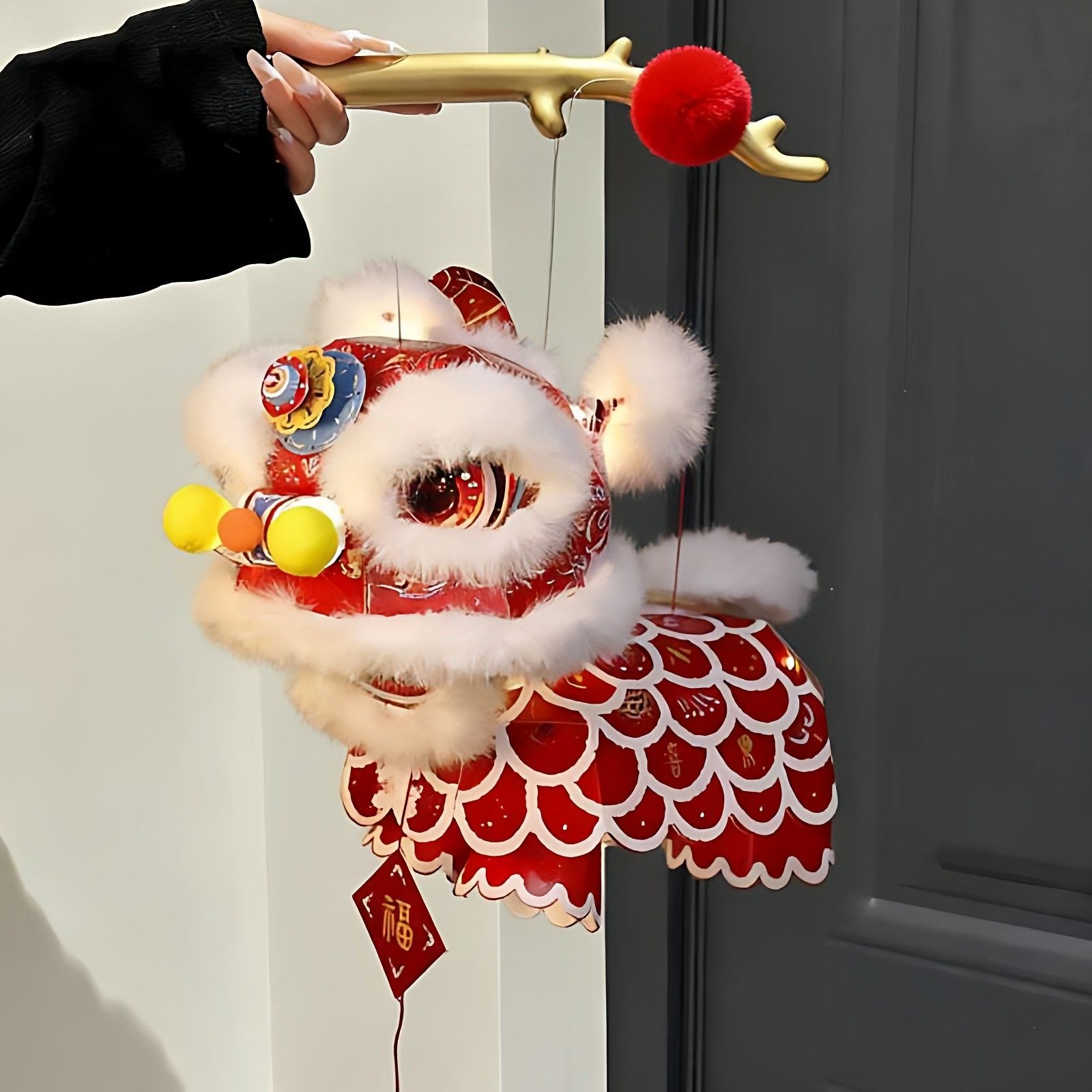 灯笼手工制作材料红色醒狮灯笼材料包跨年春节手提花灯拍照道具,节庆用品/礼品,灯笼,淘宝优惠券,粉丝福利购,淘宝优惠卷