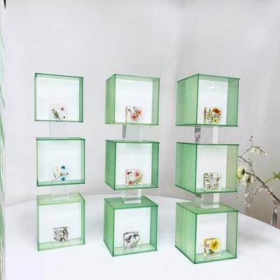 亚克力植物中草药昆虫标本翻转墙展示架灯光旋转盒不锈钢互动墙饰