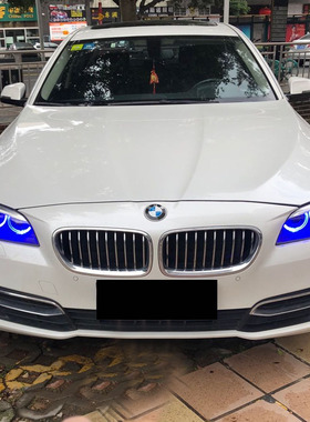 宝马5系F10黄金眼F18柠檬黄日行灯改装红色七彩LED恶魔眼冰蓝紫色