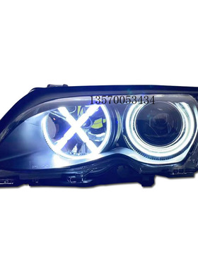 3系E46天使眼大灯325 318总成320ILED日行灯316激光双光透镜恶魔