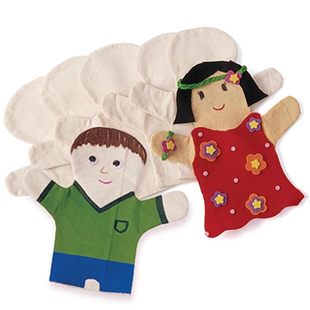 幼儿园儿童手工DIY彩绘手偶 白色帆布手偶笔袋 手工创意粘贴指偶