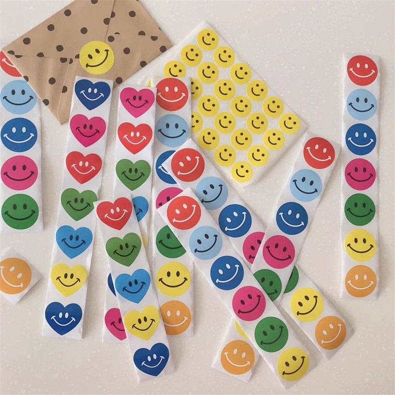 奖励贴纸笑脸表情爱心动物星星卡通可爱装饰节日自粘封口贴标签