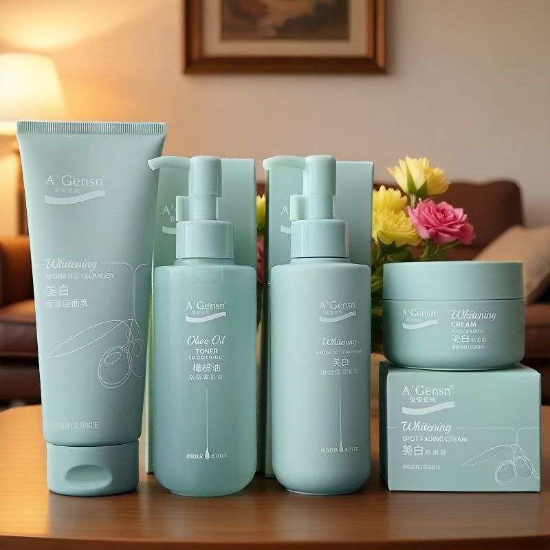 安安金纯柔肤水美白保湿乳液水精华霜套装