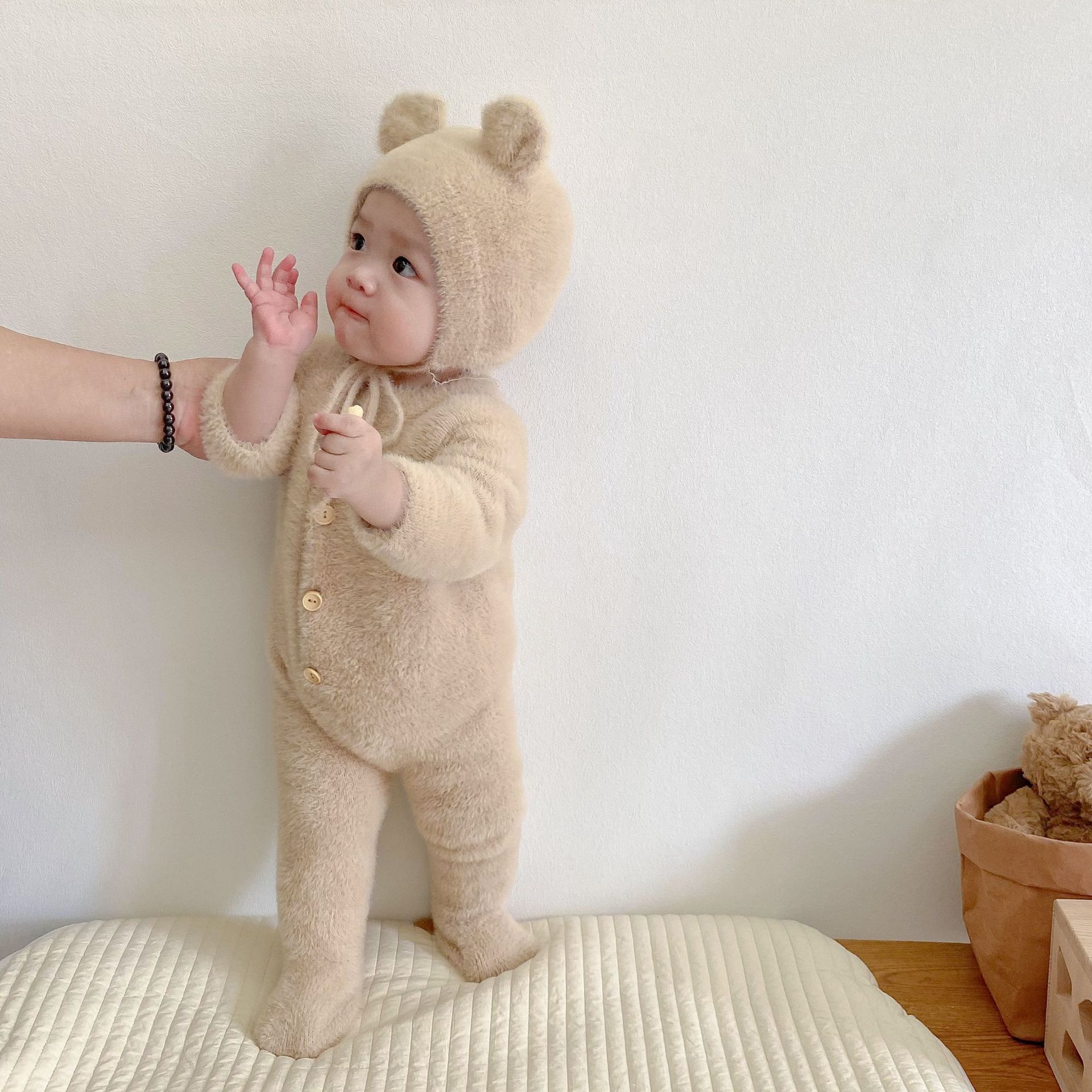 newborn kids baby winter clothes warm romper ＋hat jumpsuit