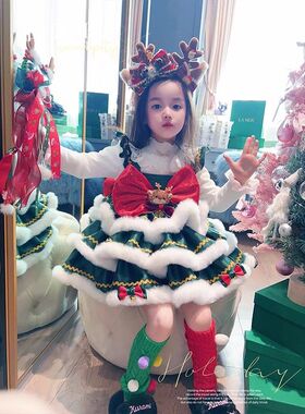 children girls Christmas Milu Deear Dresses Princess Party