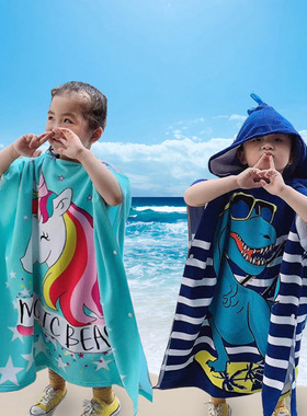 baby kids bath towel hooded beach cape bathing robe swimming