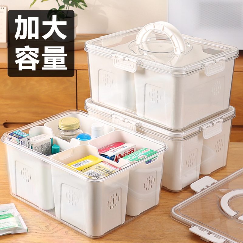 大容量家庭医药箱家用急救药品分类收纳盒药物医疗大号手提急救箱