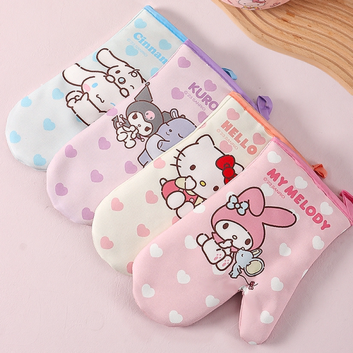 三丽鸥爱隔热手套耐高温加厚棉麻