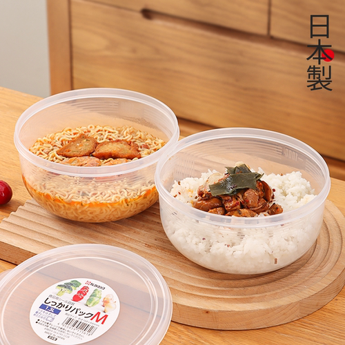 日本进口圆形保鲜盒食品级带盖