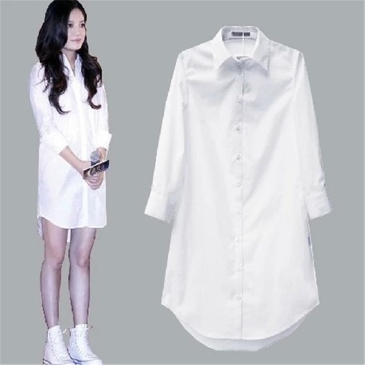 spring and autumn Korean Fan Boyfriend BF Large Long sleeved white shirt pajamas jacket Loose shirt Mid length version shirtin the Women's clothing/Boutique , Shirt  category - from Buy2taobao.com to provide professional Taobao agent buy service