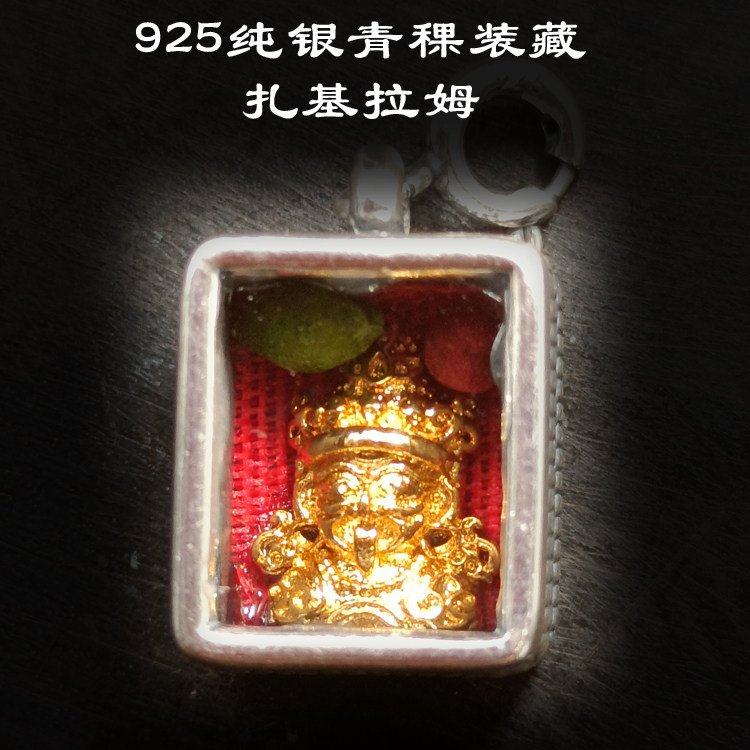 S925纯银嘎乌黄财神绿度母药师佛扎基拉姆青稞装藏藏吊坠藏传文玩