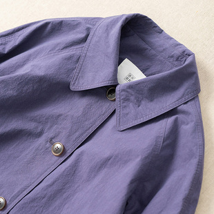 西河自制里面同面料整洗精密莼棉微皱肌理中长款风衣外套女