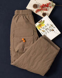 西河自制原创冬新品 女 里外精密莼棉轻便95白鹅绒外穿羽绒裤