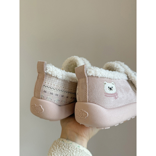 路十三加厚熊熊加绒棉鞋女2025冬季暖和休闲勃肯鞋外穿加绒雪地靴