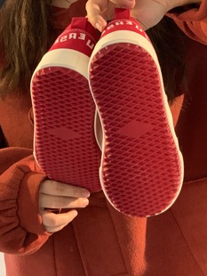 路十三街拍复古红色帆布鞋女2025新款ins潮百搭学生超火chic鞋子