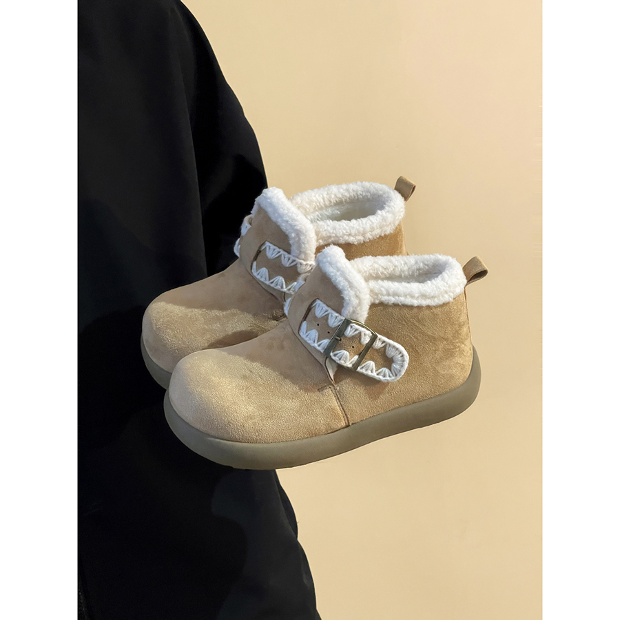 路十三复古雪地棉鞋女2025冬季新款增高保暖厚底加绒加厚勃肯板鞋