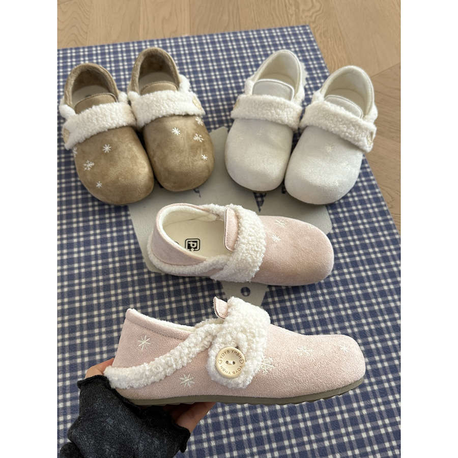 路十三毛绒绒费尔岛棉鞋冬日爆款加绒ins休闲懒人保暖雪地棉鞋