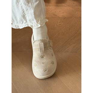 路十三可爱爪爪复古勃肯鞋女2026新款春季软底休闲百搭小白鞋学生