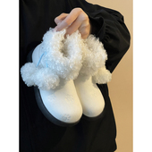 路十三毛绒绒小狗棉鞋 加绒百搭雪地靴厚底软底板鞋 女2025冬季 新款