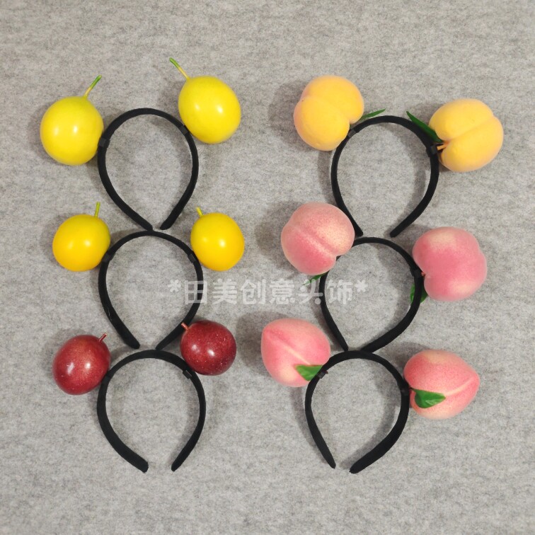 网红带货百香果仿真水果发箍头饰