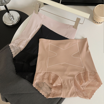 轻塑收胯凉感冰丝内裤女高腰收腹提臀透气抑菌聚乳酸裆女士三角裤