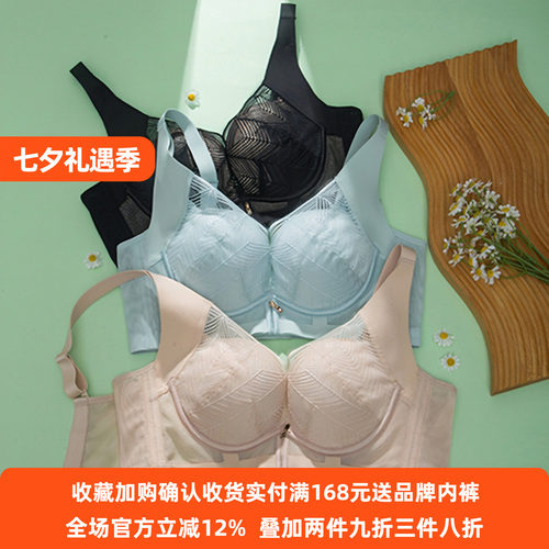 奥丝蓝黛立体柔软羽绵杯养护透气文胸中厚聚拢侧收软钢圈内衣5833