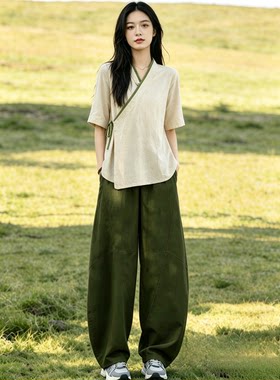 2026新品棉麻斜襟短衫改良版汉服茶服练功宽松日常穿搭百搭中国风