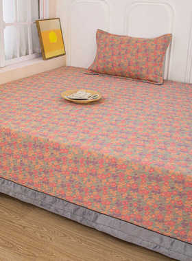 纯棉双层纱四季通用防滑榻榻米床盖东北农村土炕铺盖家用炕单炕垫