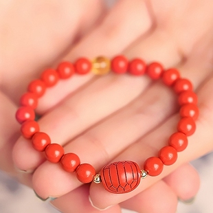 朱砂圆珠手链男乌龟异地恋情侣女龟甲手串简约送长辈本命年情侣