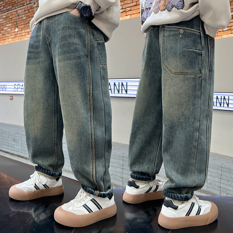 男童春季新款牛仔裤2026韩版裤子中大童儿童宽松男孩长裤一件代发