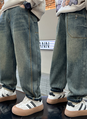 男童春季新款牛仔裤2026韩版裤子中大童儿童宽松男孩长裤一件代发