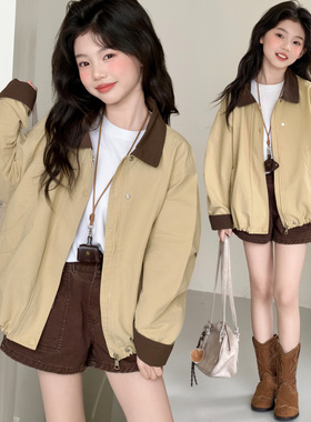 春装新款女童长袖休闲上衣外套2026儿童洋气女孩夹克外套一件代发