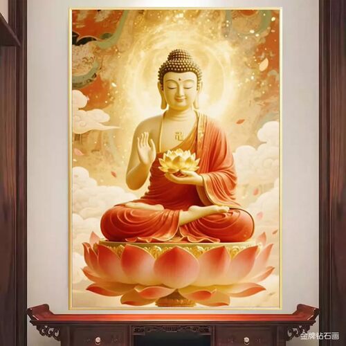 5d满钻新款钻石画大日如来佛祖释迦牟尼佛像砖石秀十字绣阿弥陀佛