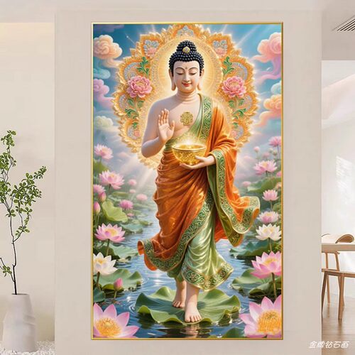 无量寿佛5d钻石画2026新款阿弥陀佛像如来佛祖粘贴点钻十字绣满钻