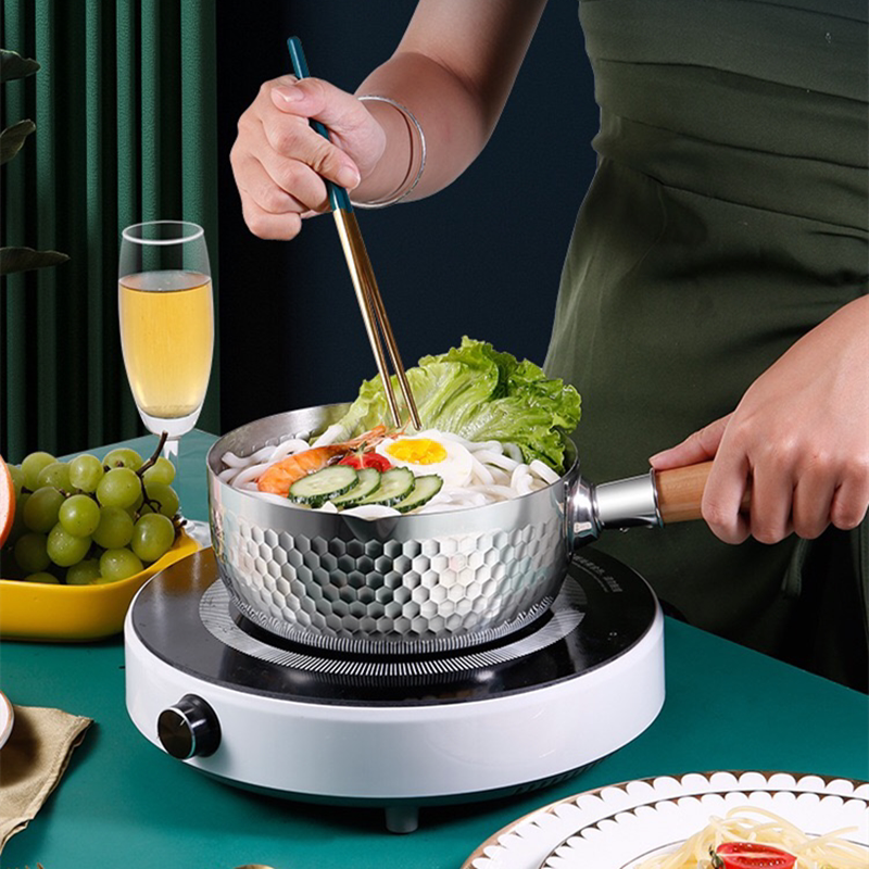 430不锈钢日式雪平锅加厚汤锅不粘锅小奶锅夜宵宝宝辅食煮泡面锅