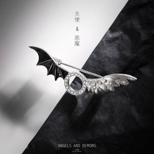 天使与恶魔百搭胸针暗黑风男女