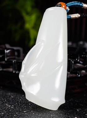 一级白细腻油润精雕和田玉羊脂白玉挂件吊坠竹节 节节高升23.63克