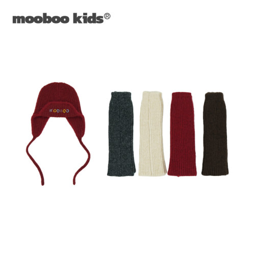 墨宝童装 MoobooKids_红色手工绣字母帽子+各色百搭羊毛厚款袜套