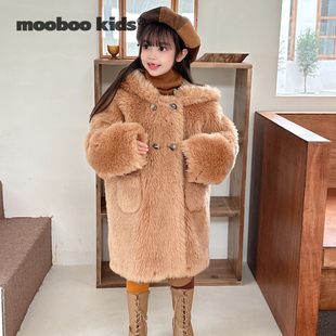 墨宝童装_羊毛立体提花球球马甲+呢料棕短裤+全羊毛羊毛托卡大衣