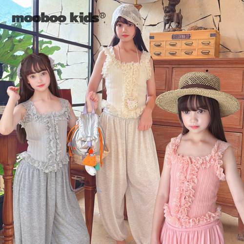墨宝童装 MoobooKids_天丝凉感灯笼裤三色+蕾丝背心三色