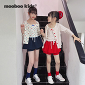 MoobooKids_25款 套装 时髦小碎花 碎花开衫 空调七分袖 墨宝童装