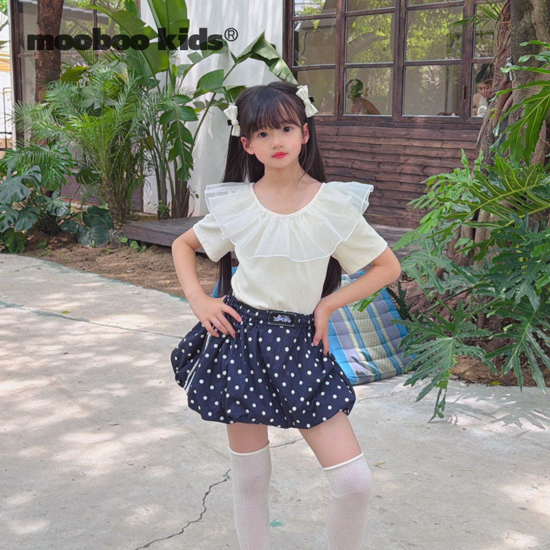 墨宝童装 MoobooKids_花苞裙蓝波点图片