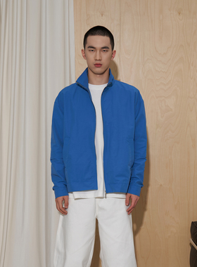 APOECHO 袖口假两件设计 美式休闲纯色立领夹克外套男短款上衣